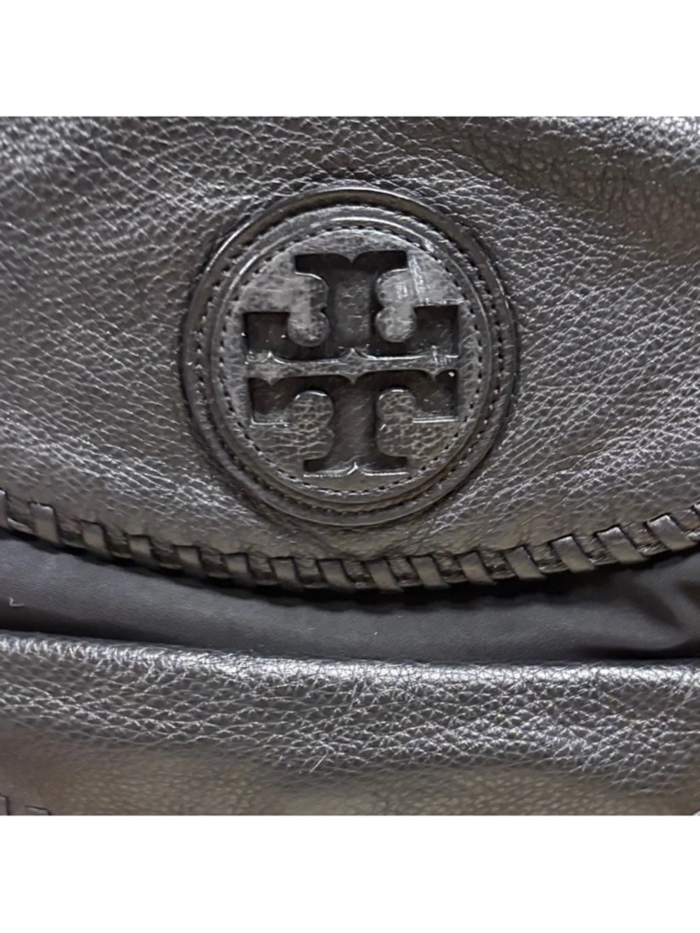 Tory Burch Marion Black Nylon Whipstitch Messenger/Diaper Bag - Picture 7 of 8